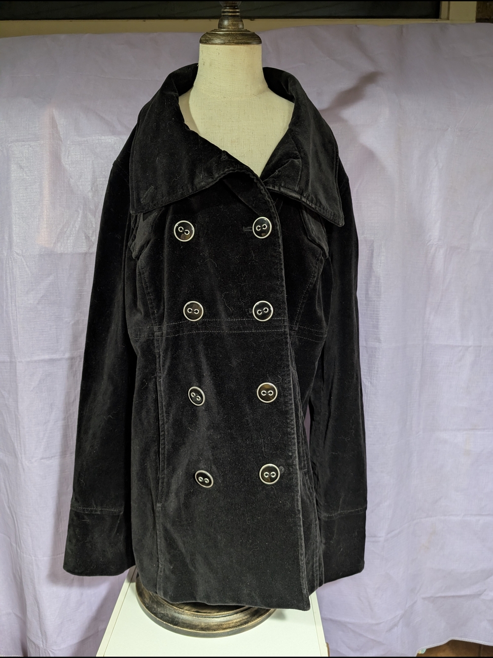 Calvin Klein Jeans Black Double-Breasted Pea Coat